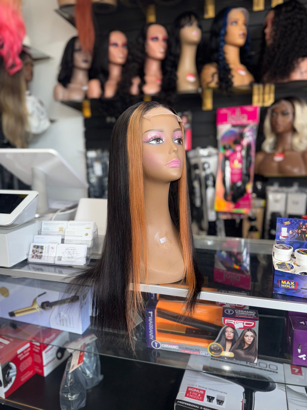 Copper/30 money piece closure wig