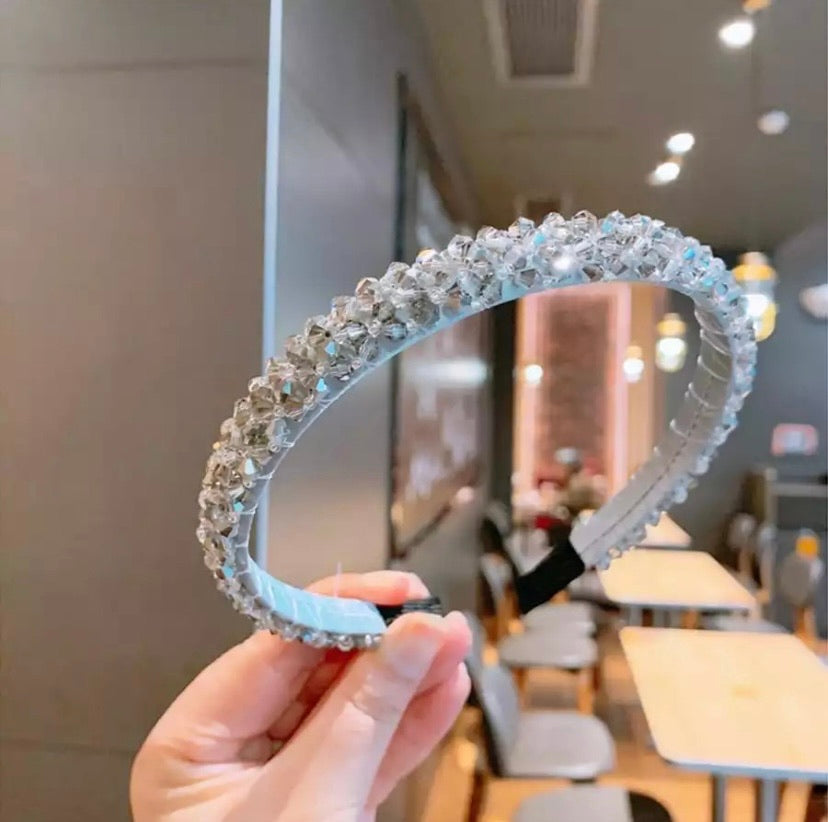 Skinny silver rhinestone headband